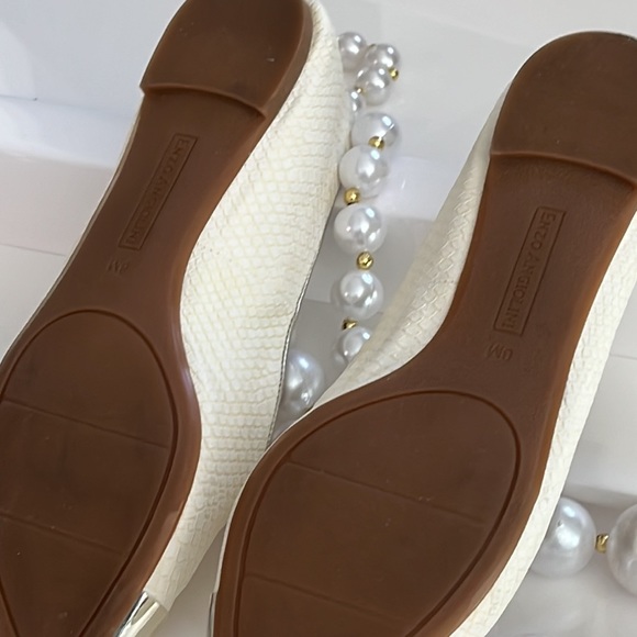 Cream snakeskin flats metal toe - Picture 6 of 8